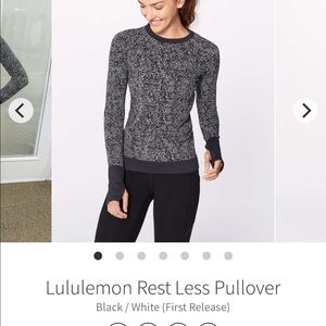 lululemon sz8 black/white Rest Less Pullover